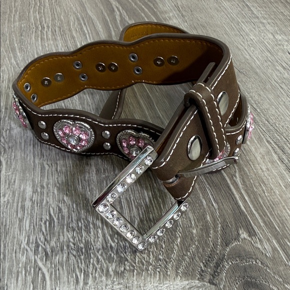 Nocona Other - Nocona Brown Belt with Pink and Silver Details